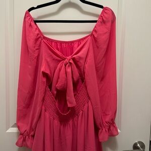 Bow Tie Back Pink Dress